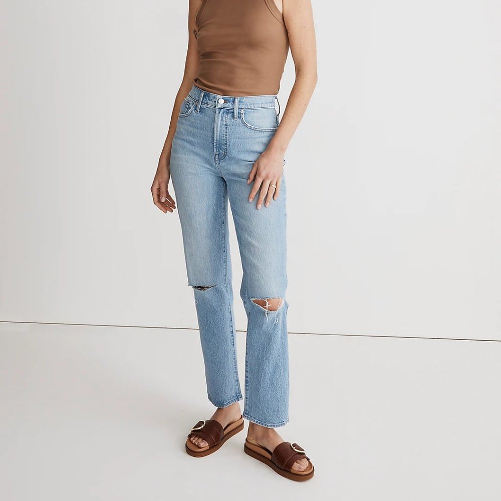 Madewell Sky Blue Straight Leg Jeans